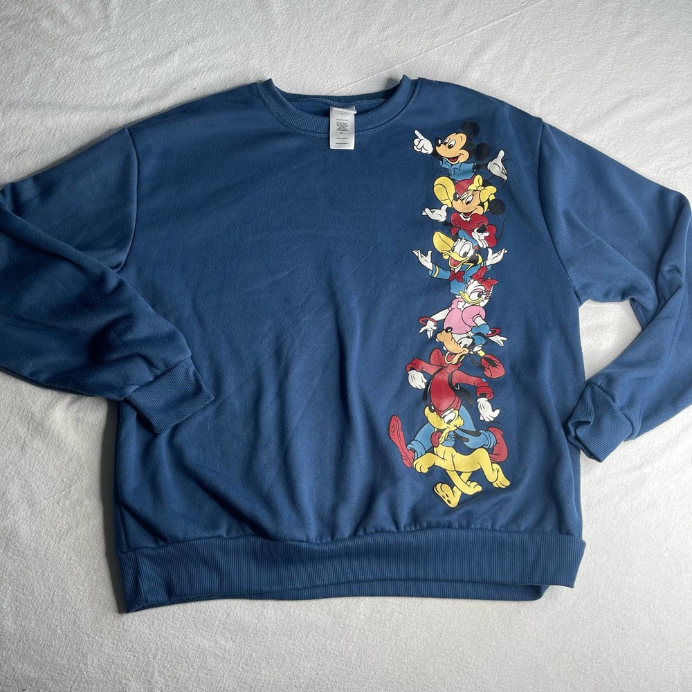 blue pull over Walt Disney sweatshirt, Mickey Mouse Women size S blue pull over